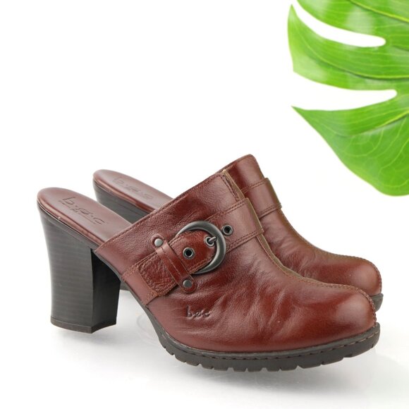 Born Womens Nesla Mule Size 10 Brown Leather Block Heel Clog Lug Slip On  Shoe - Picture 1 of 12